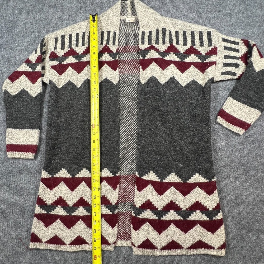 Debut Open Front Cardigan Sweater Women Medium Multicolor Aztec Boho Long Sleeve - Picture 7 of 11